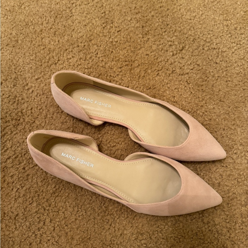 Marc Fisher Pink Pointed Toe D'Orsay Flats - Picture 5 of 9